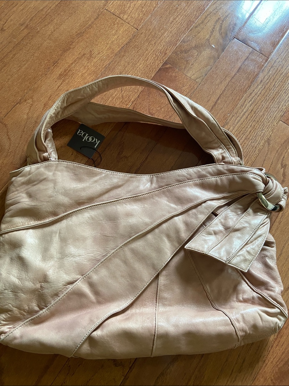 Kooba Soft Leather Shoulder Bag in Light Beige